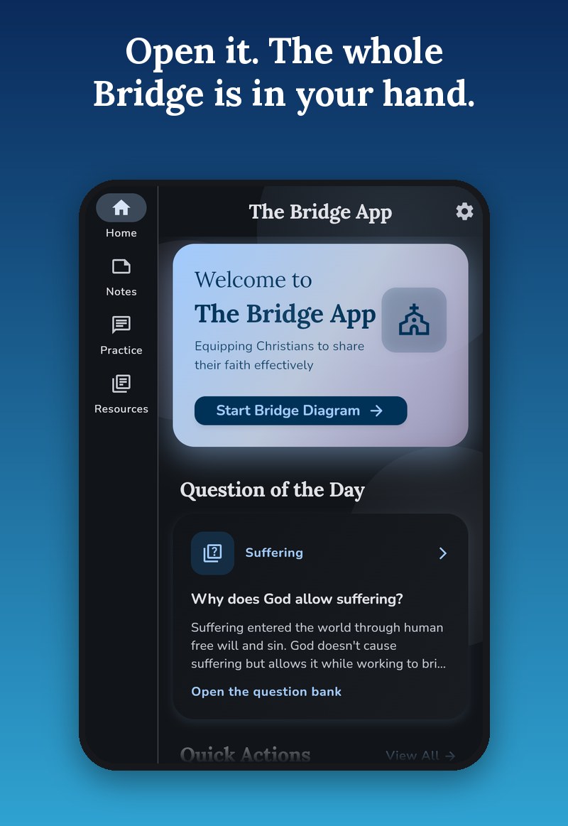 Share the Bridge home screen with the question of the day