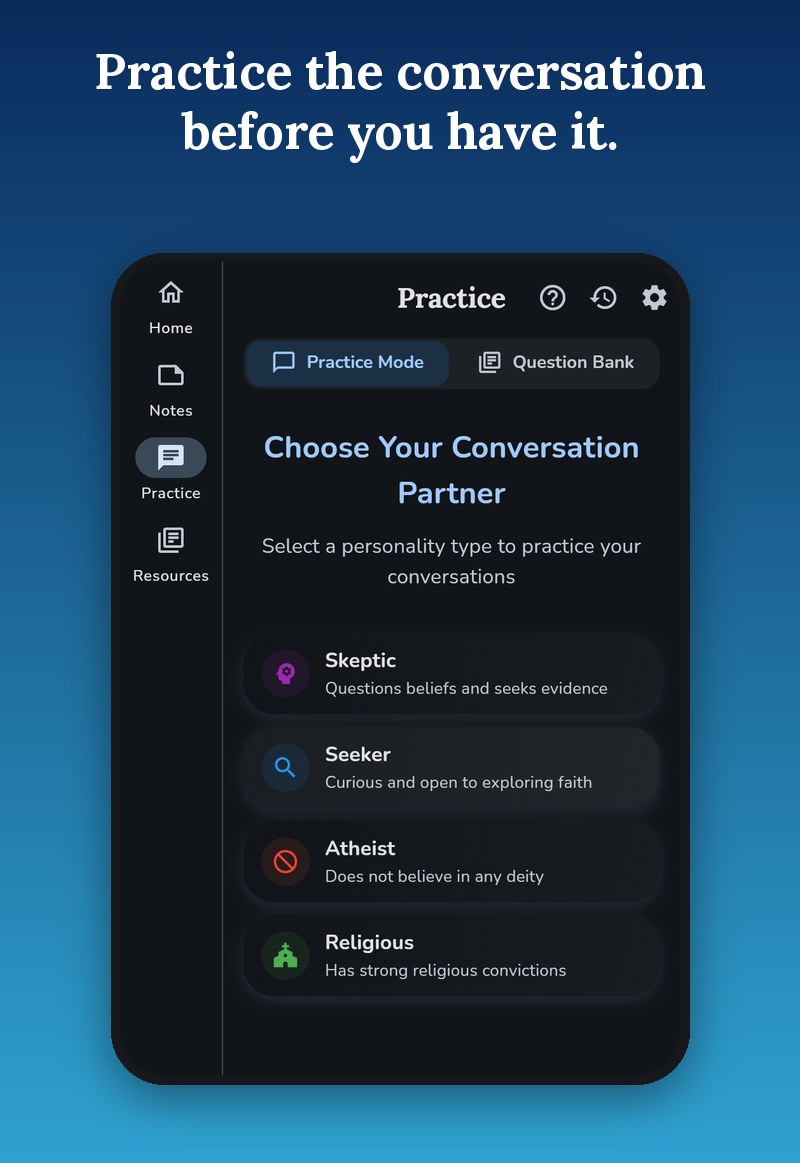 Choosing an AI practice conversation partner