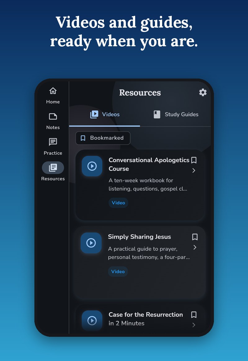 The resource library with videos and guides